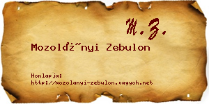 Mozolányi Zebulon névjegykártya